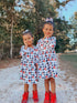 Checkered santa bell sleeve dress